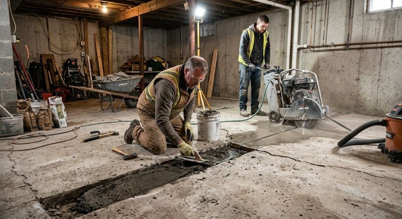 Cracked Basement Floor Repair in Pittsburgh, PA