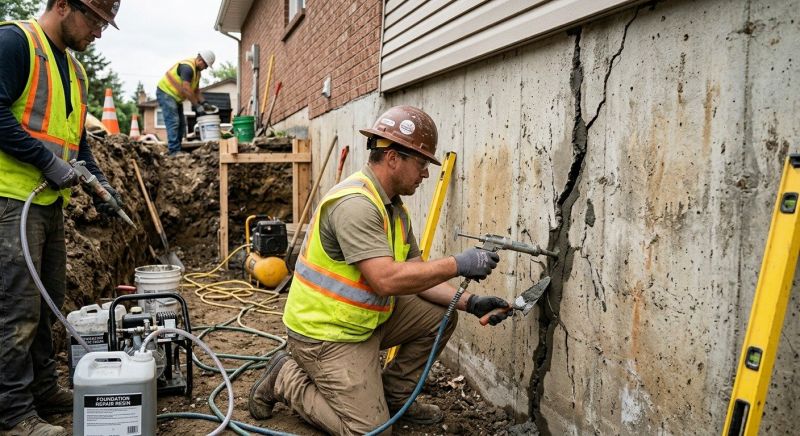 Cracked Foundation Repair in Evans City, PA