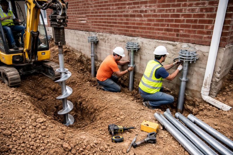 Helical Piers Installation in Pittsburgh, PA