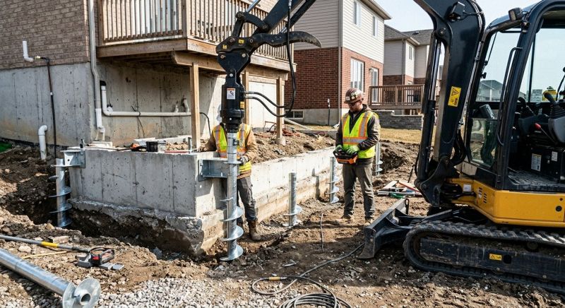 Helical Pile Installation in Pittsburgh, PA