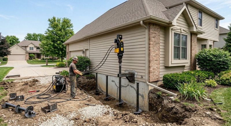 Helical Pile Installation in Pittsburgh, PA