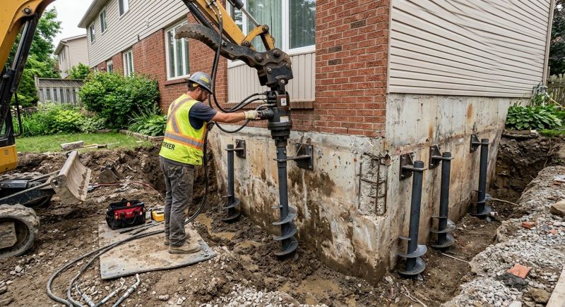 Helical Pile Installation in Pittsburgh, PA